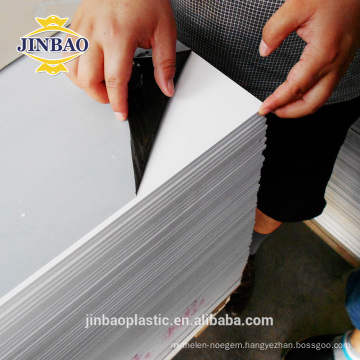 Jinbao 4'x8' 4x6ft white gray color 1.55 1.7 density pvc rigid sheet